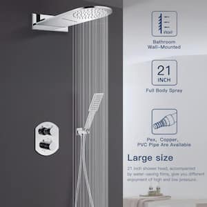 2-Handle 3-Spray High Pressure Shower Faucet in Polished Chrome (Valve Included)