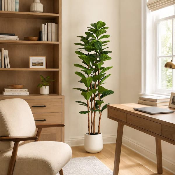 DR.Planzen 7 ft. Artificial Fiddle Leaf Fig Tree with Realistic