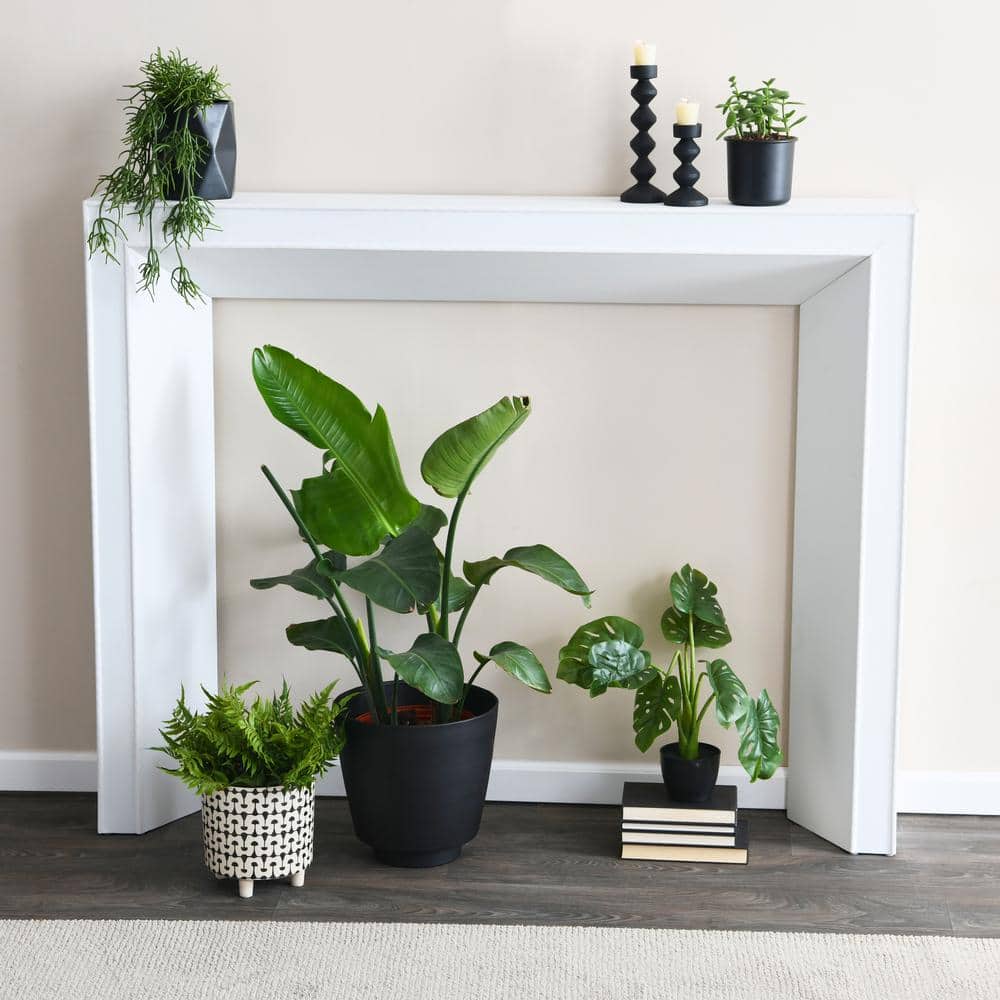 Ezra White MDF Modern Fireplace Mantel
