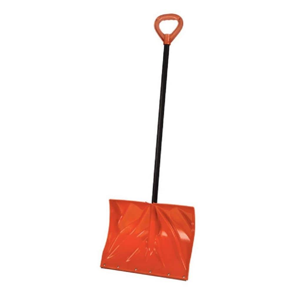 Bigfoot 35 in. Metal Handle Plastic Snow Shovel, Multi-Use Blade Dozer ...