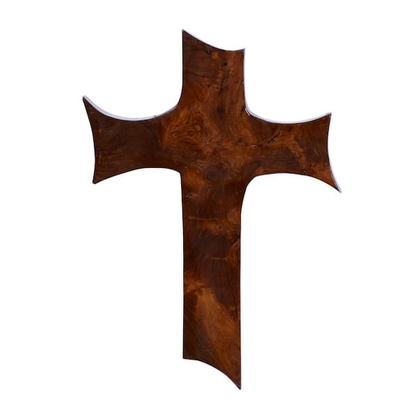 Litton Lane Brown Teak Wood Eclectic 10 in. x 14 in. Wood Wall Decor