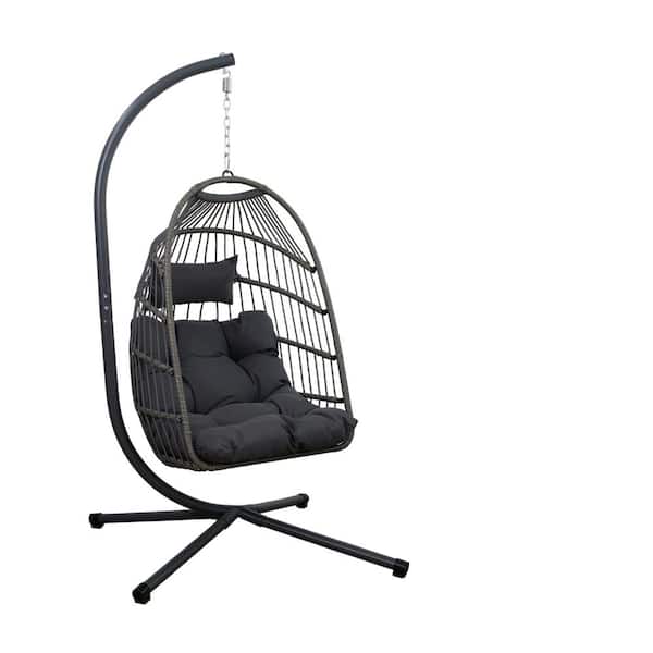 Unbranded 1-Person Metal Patio Swing with Cushion