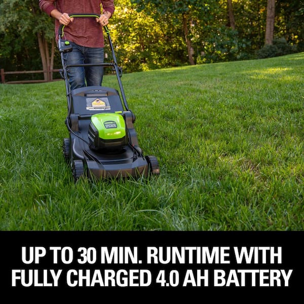 Greenworks PRO 17 in. 60-Volt Lawn Mower with 4 Ah Lithium Ion Battery –  Arborb