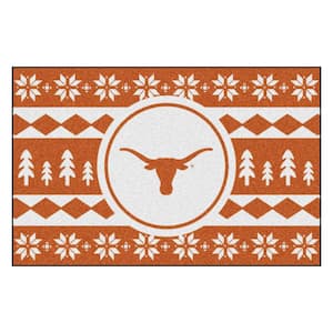 Texas Longhorns Holiday Sweater Orange 1.5 ft. x 2.5 ft. Starter Area Rug