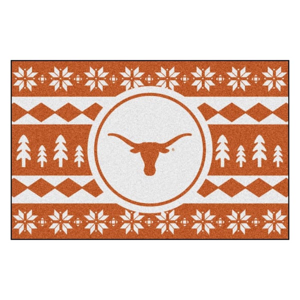 FANMATS Texas Longhorns Holiday Sweater Orange 1.5 ft. x 2.5 ft. Starter Area Rug