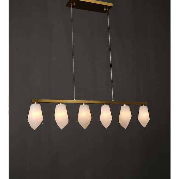 Modern Chandelier 39 in.6-Lights Gold Chandelier for Dining Room, Living Room, Foyer, Bedroom