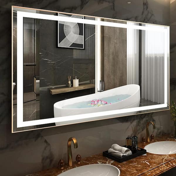  Snowdool 72”X36“ LED Bathroom Mirror with Lights, Anti Fog  Mirror with RGB Backlit Mirror Bathroom, Dimmable Smart Lighted Bathroom  Vanity Mirror, Horizontal/Vertical (RGB Backlit + Front Light) : Home &  Kitchen