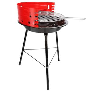 CG-16H Portable Charcoal Grill 14 in. with Adjustable Wire Rack Height, Black