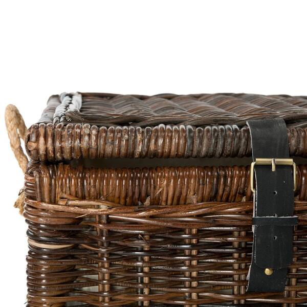 Freeport Brown Wicker Storage Bin – GDFStudio