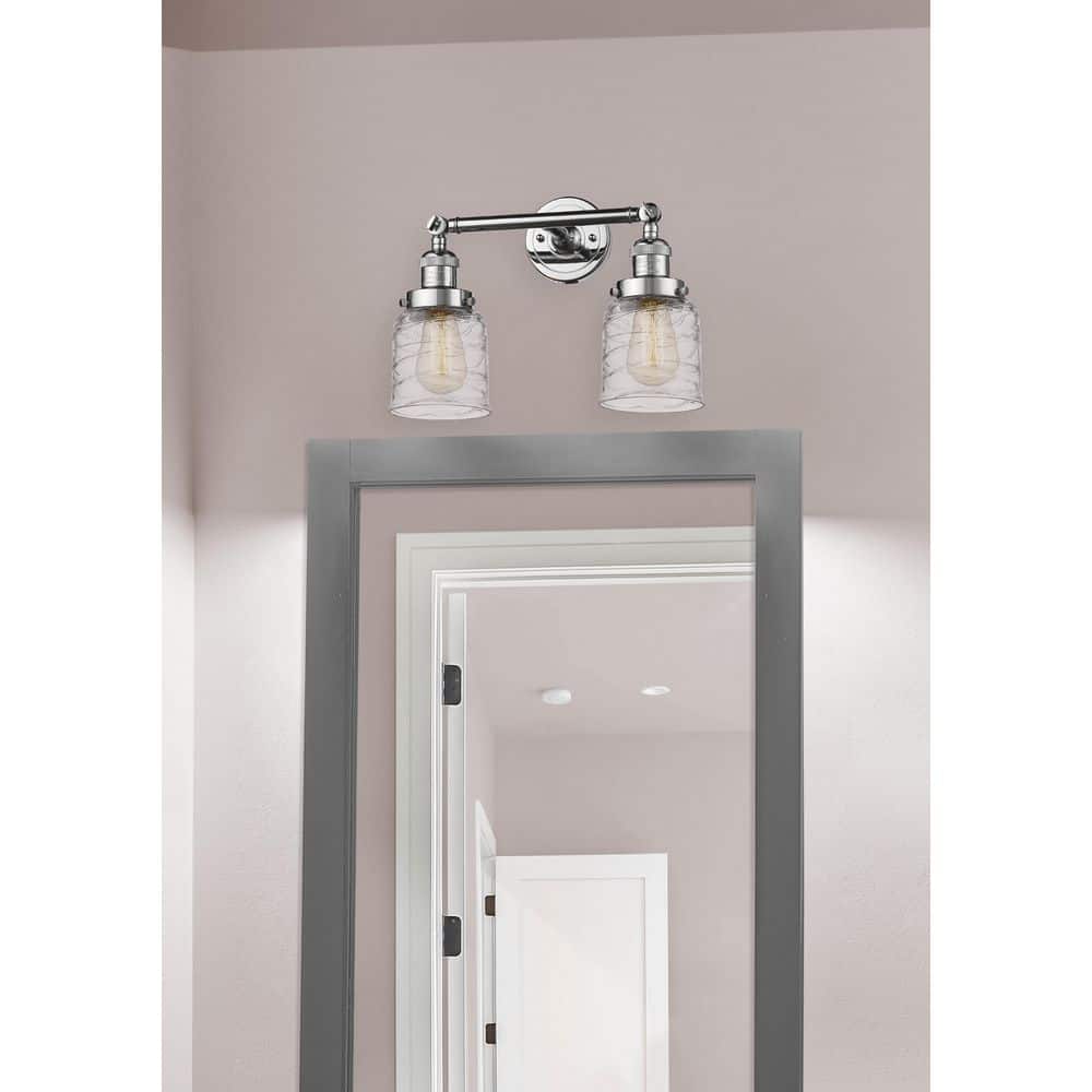 Bell 16 in. 2-Light Polished Chrome Vanity Light with Glass Shade price history on PriceWatchPro