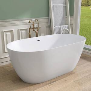 Vanity Art 55 Freestanding Acrylic Soaking Bathtub with Slotted Overflow &  Pop-up Drain with Air Bath Option Available - On Sale - Bed Bath & Beyond -  26428861