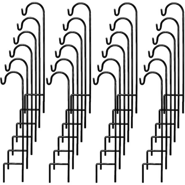 35 in. Black Metal Shepherd Hook, Super Strong, Rust Resistant Hook (24-Pack)