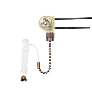Antique Brass Pull Chain Fan Light Switch