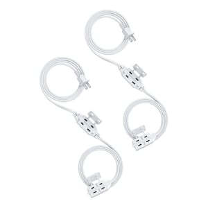 6 ft. 16/3 SPT-2 Indoor Extension Cord with 2-Groups 3-Polarized Outlets and Safety Cap Protect, (2-Pack) White