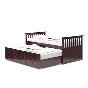 Marco Island Espresso Twin Captains Bed with Trundle and Drawers