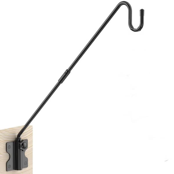 Unbranded 43 in. Iron Shepard's Hooks for Outdoor, Tall Double Deck Hook for Railing, (1-Pack)