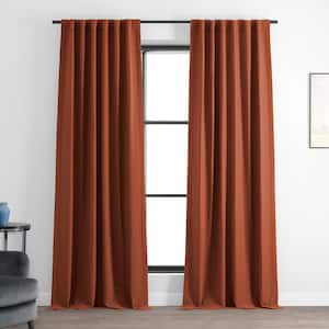 Persimmon Textured Bellino Room Darkening Curtain - 50 in. W x 108 in. L Rod Pocket with Back Tab Single Curtain Panel