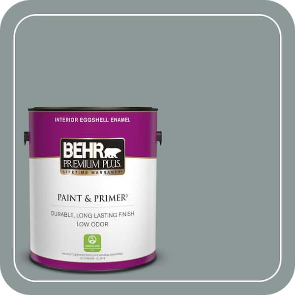 BEHR PREMIUM PLUS 1 gal. #ECC-61-3 Evening Fog Eggshell Enamel Low Odor Interior Paint & Primer