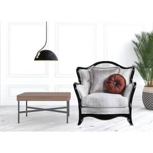 Charlie Black Fabric Arm Chair with Removable and Tufted Cushions
