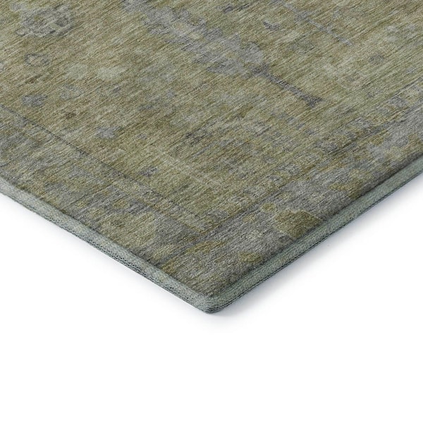 Mayfield Premium Machine Washable Abstract AMF1135 Aloe 5 ft. x 7 ft. 6 in. Area Rug