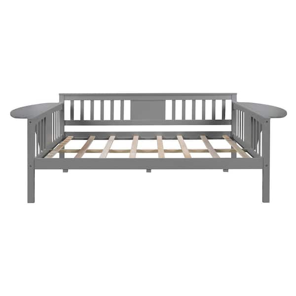 Donason Gray Full Size Daybed with Wood Slat Support (with rails)