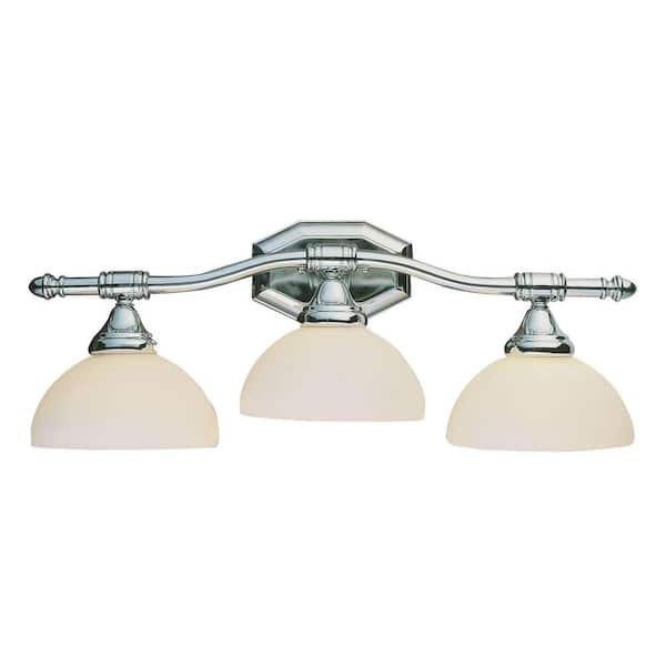 Bel Air Lighting Cabernet Collection 3-Light Brushed Nickel Bath Bar Light with White Opal Shade