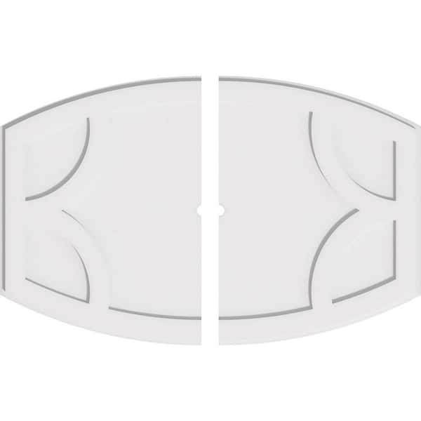 Ekena Millwork 38 in. W x 25-3/8 in. H x 1 in. ID x 1 in. P Kailey Architectural Grade PVC Contemporary Ceiling Medallion (2-Piece)