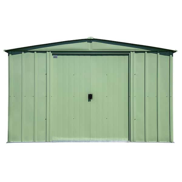 Arrow 10 ft. x 8 ft. Green Metal Storage Shed With Gable Style Roof 74 Sq. Ft.