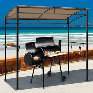 7 ft. x 4.5 ft. Outdoor Patio Barbecue Grill Gazebo Brown