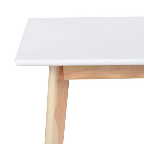 Homy Casa Rookie 31.5 in. White Square Manuefactured Wood Table Top Solid  Beech Wood Legs Dining Table ROOKIE SQUARE TABLE WHITE - The Home Depot