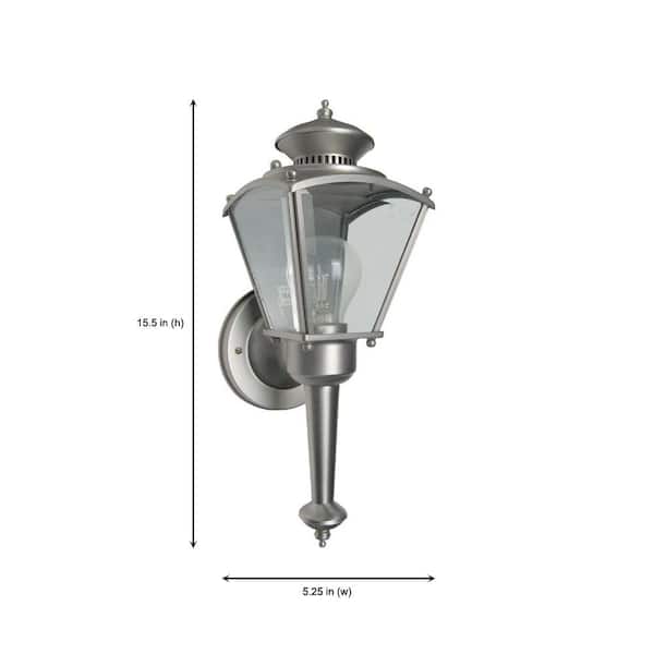 Designers Fountain - Kinsley Pewter 1-Light Outdoor Line Voltage Hardwired Porch Light Wall Sconce with No Bulb Included