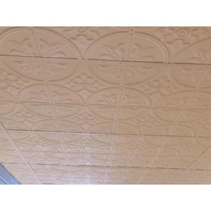 Dimensions 2 ft. x 4 ft. Glue Up Tin Ceiling Tile in Matte White