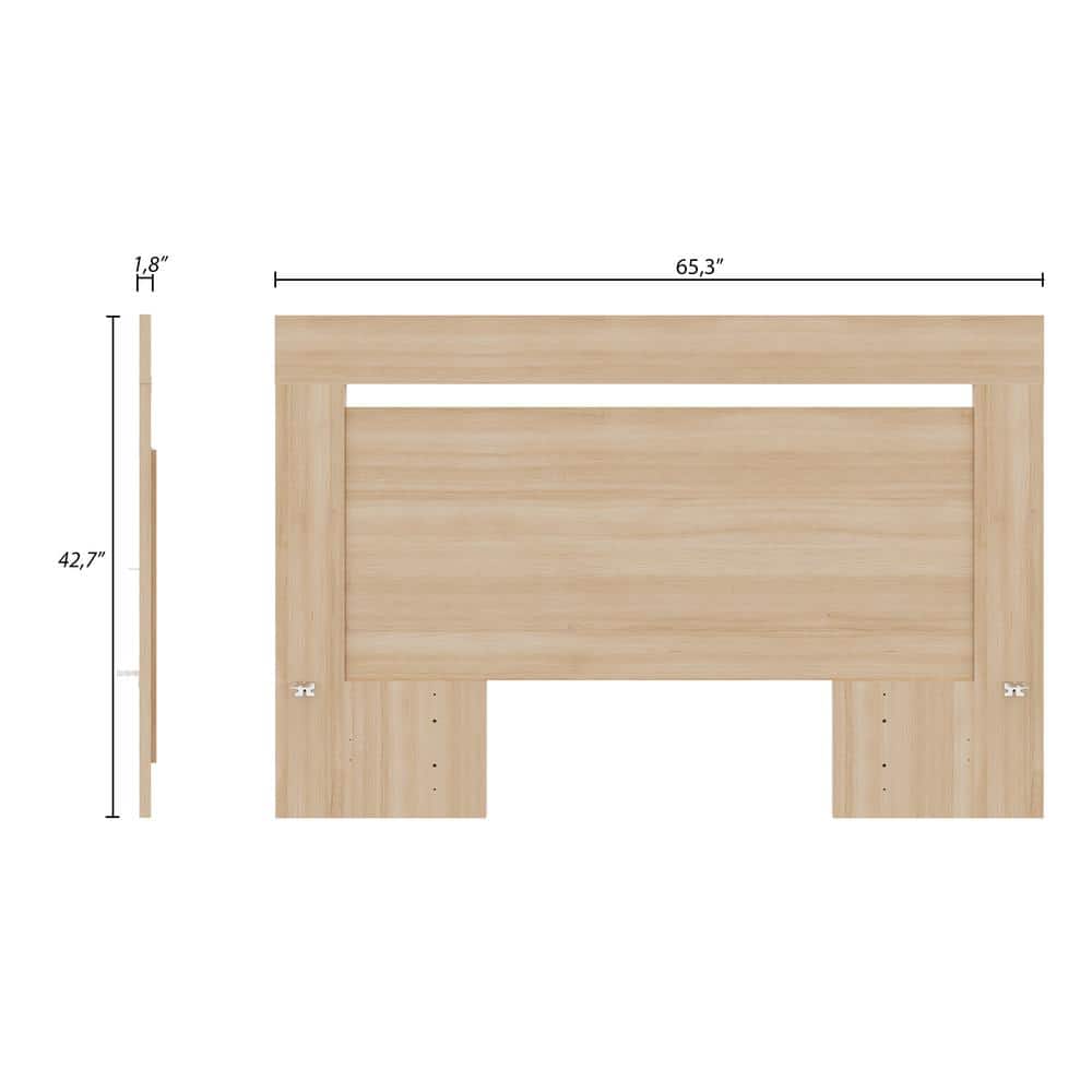 Full Natural Blonde Oak Wood Headboard