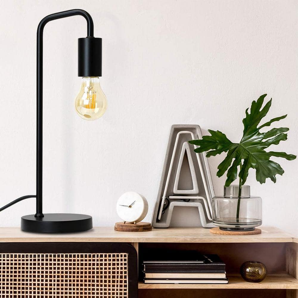 Black Metal Edison Bulb Clip-On Task Lamp
