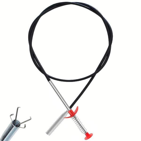 63 in. Flexible Drain Snake Clog Remover Grabber Claw Tool for Kitchen Bathroom Tub Shower Drains Cleaner Opener