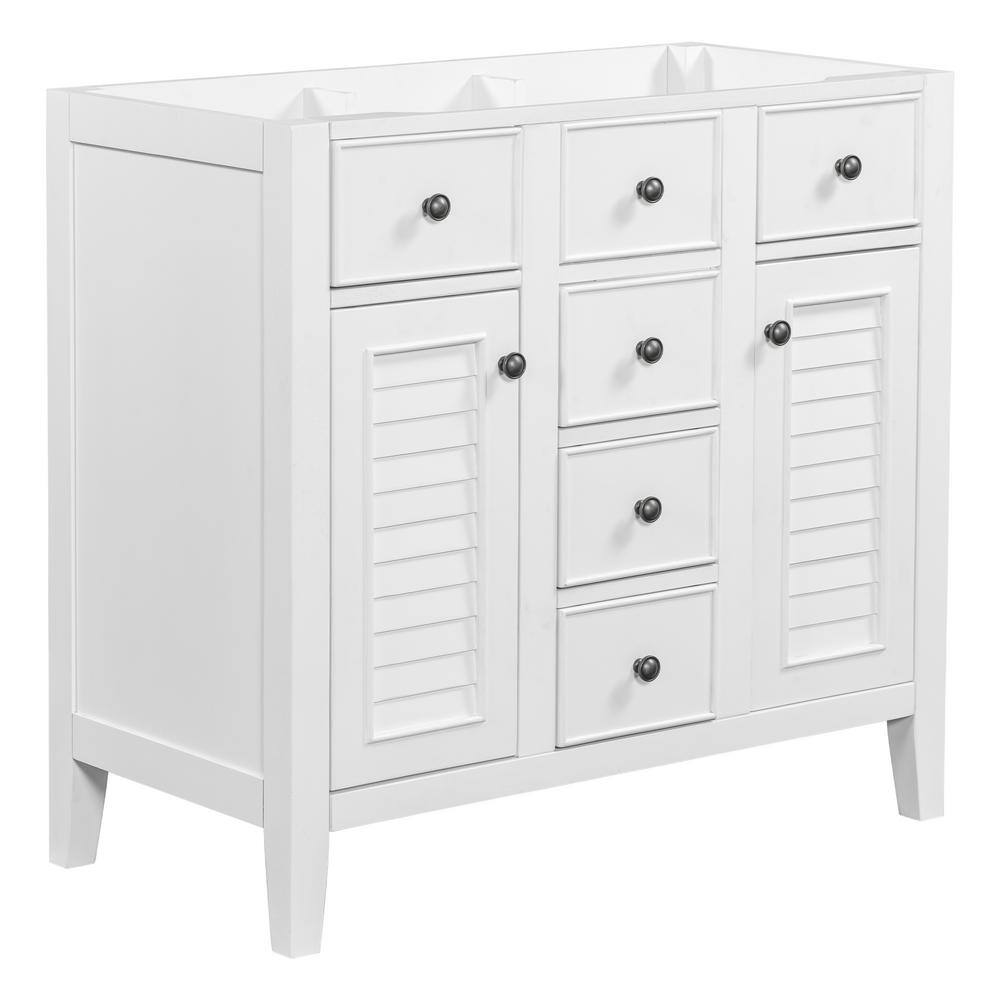 35 in. W x 17 in. D x 33 in. H Bath Vanity Cabinet without Top in White