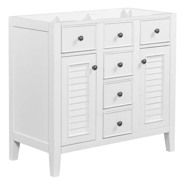 Unbranded 35 in. W x 17 in. D x 33 in. H Bath Vanity Cabinet without Top in White