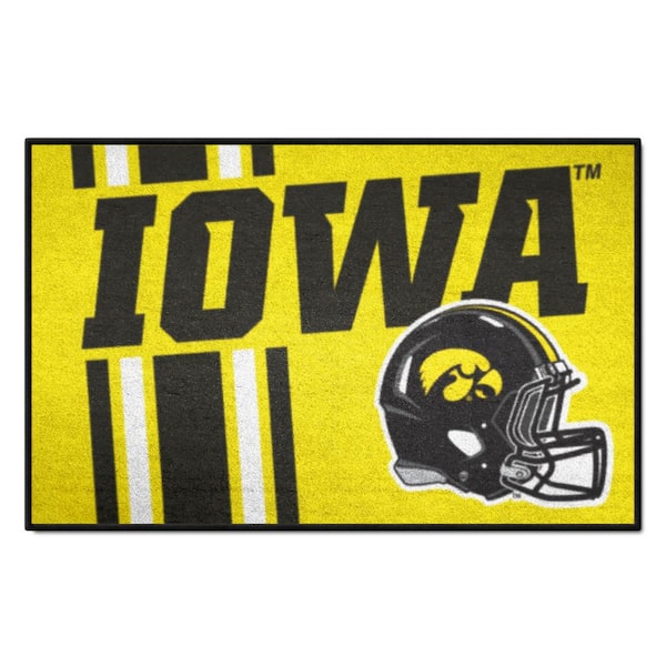 FANMATS Iowa Hawkeyes Black 2 ft. x 3 ft. Starter Mat Area Rug