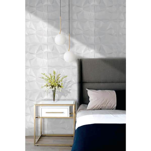 Falkirk Jura II 1/3 in. 28 in. x 28 in. Peel and Stick Off White Diamond PE Foam Decorative Wall Paneling (10-Pack)