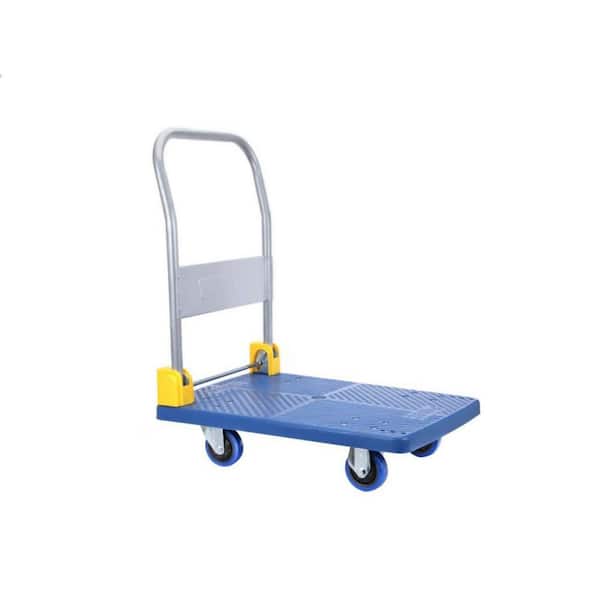 440 lbs. Capacity Blue Steel Foldable Platform Truck Hand Truck