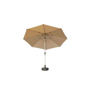 9 ft. Patio Outdoor Table Umbrella with Push Button Tilt and Crank, UV Protection Waterproof with 8-Sturdy Ribs Beige