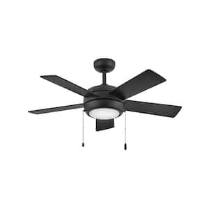 CROFT 42 in. Indoor Integrated LED Matte Black Ceiling Fan Pull Chain