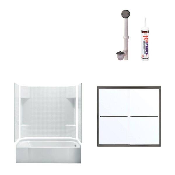 STERLING Accord Bathtub Kit with Right-Hand Drain with Oil Rubbed Bronze Trim in White-DISCONTINUED