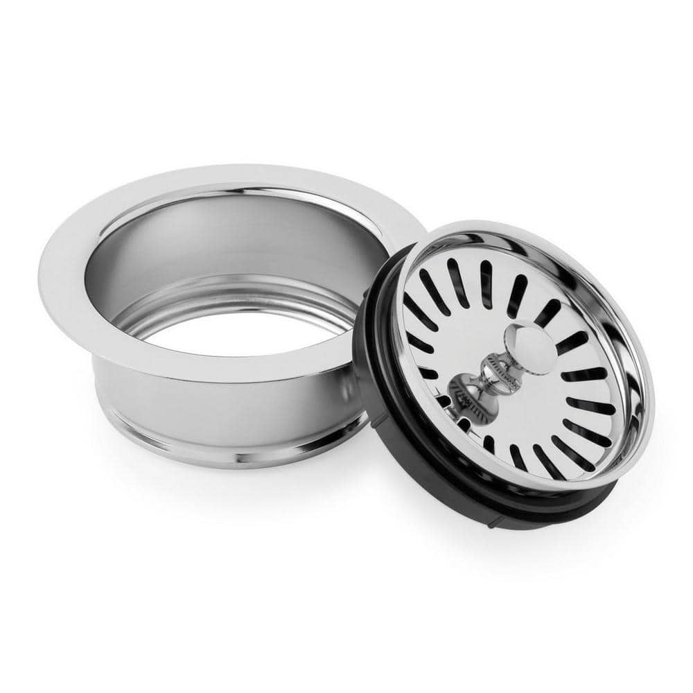 Universal Chrome Solid Brass Kitchen Disposal Flange Set