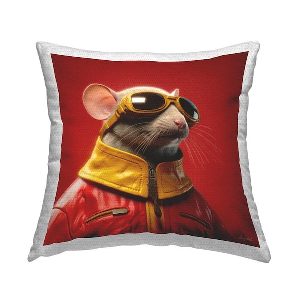 Red Fashion Animal Red Square Outdoor Throw Pillow