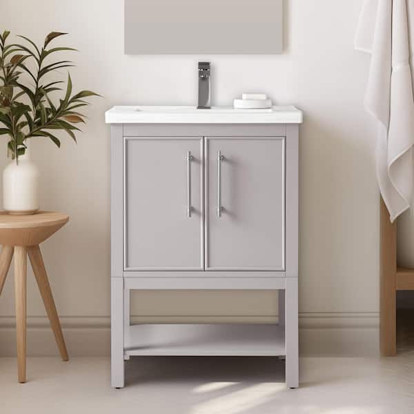 SUDIO Taylor 24 in. W x 18 in. D x 34 in. H Bath Vanity in Taupe