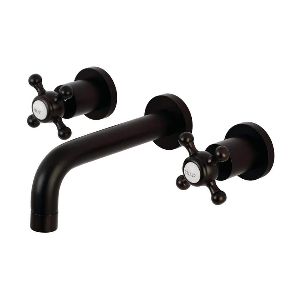 Kingston Brass Metropolitan 2-Handle Wall-Mount Bathroom Faucets in Oil ...