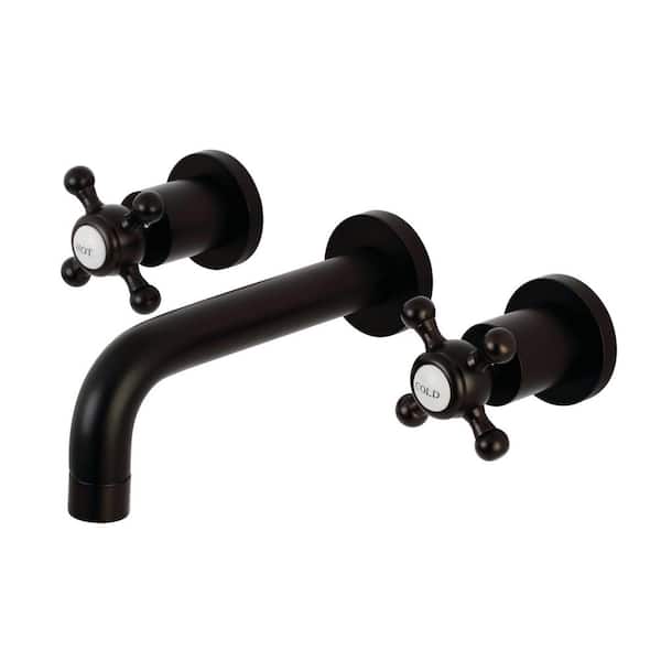 Kingston Brass Metropolitan 2-Handle Wall-Mount Bathroom Faucets in Oil Rubbed Bronze