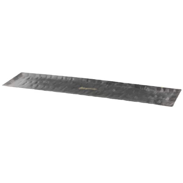 25 in. Black Hammered Metal Candle Tray
