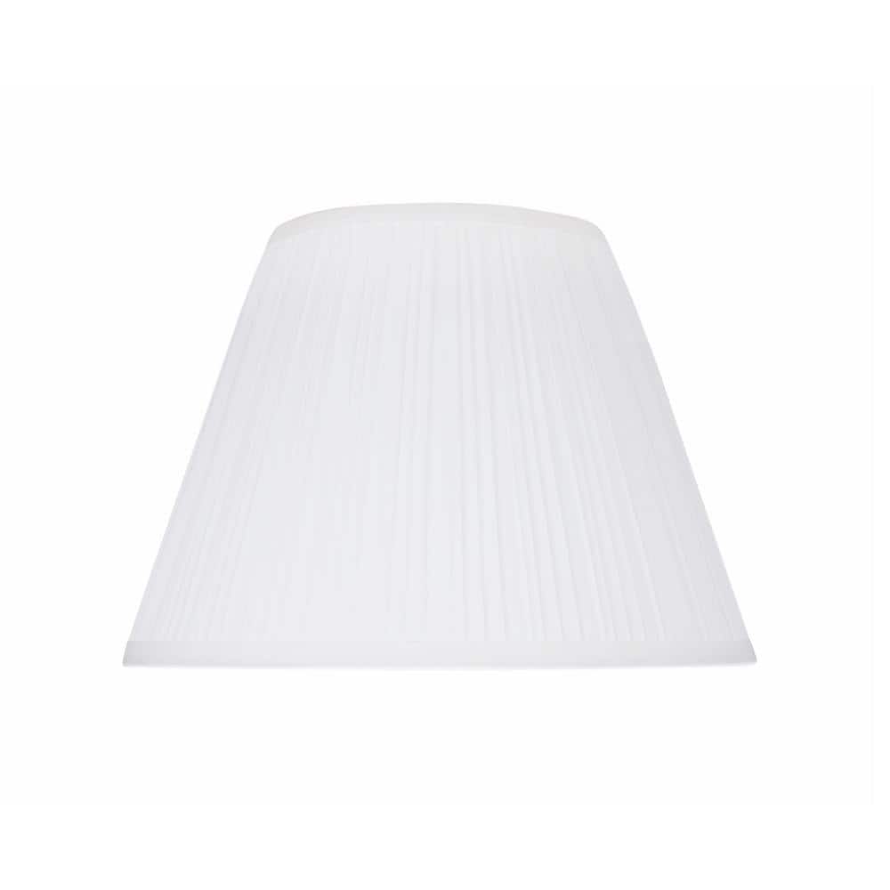 White Pleated Tetoron Cotton Empire Lamp Shade, 13"